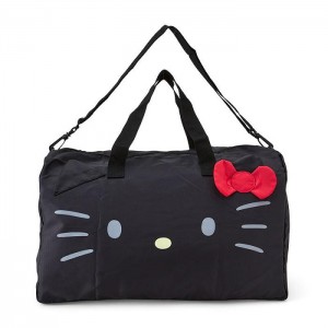 Black Hello Kitty Hello Kitty Foldable Mascot Weekender Bag | NZ_HK47010