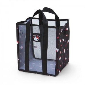 Black Hello Kitty Hello Kitty Mesh Storage Tote (Medium) | NZ_HK58617