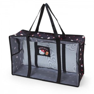 Black Hello Kitty Hello Kitty Mesh Storage Tote (Large) | NZ_HK50435