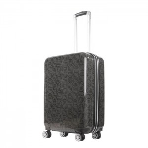 Black Hello Kitty Hello Kitty x FUL 25.5" Pose Hardshell Luggage (Black) | NZ_HK56371