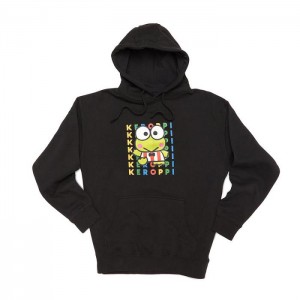 Black Hello Kitty Keroppi Watashi Wa Unisex Hoodie | NZ_HK92275