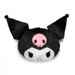 Black Hello Kitty Kuromi Oversized Face Plush (Just Lounging Series) | NZ_HK14239