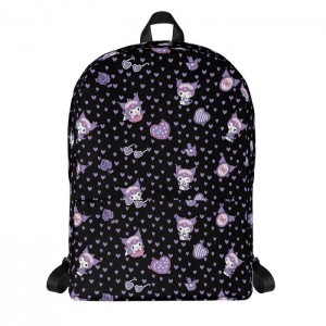 Black Hello Kitty Kuromi Sleepover All-Over Print | NZ_HK70588
