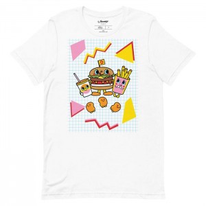 Black / White Hello Kitty Dokidoki Yummychums 80s Retro Tee | NZ_HK82949