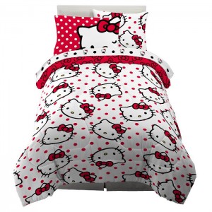 Black / White Hello Kitty Hello Kitty Polka Dot Party Bedding Set | NZ_HK52403