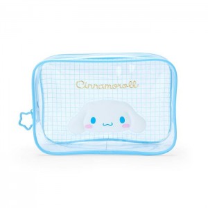 Blue Hello Kitty Cinnamoroll Clear Grid Zipper Pouch | NZ_HK58768