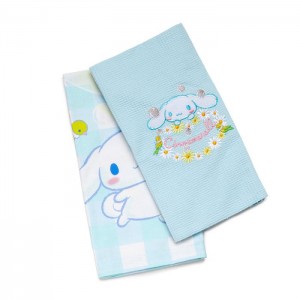 Blue Hello Kitty Cinnamoroll Gingham Floral Kitchen Towel Set | NZ_HK29021