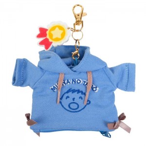Blue Hello Kitty Minna No Tabo Plush Mini Zipper Pouch (Cozy Hoodie Series) | NZ_HK13275