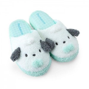 Blue Hello Kitty Pochacco Cozy Sherpa Adult Slippers | NZ_HK49833
