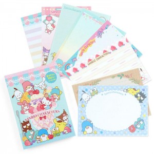 Blue Hello Kitty Sanrio Characters Memo Pad & Sticker Set | NZ_HK34764