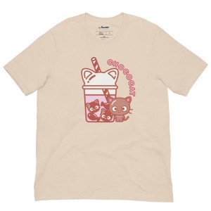 Cream Hello Kitty Chococat Bubble Tea Tee | NZ_HK19868