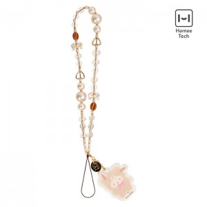 Cream Hello Kitty Pochacco Latte Bear Beaded Charm Mobile Phone Wrist Strap | NZ_HK78753
