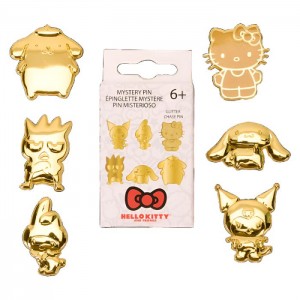 Gold Hello Kitty Hello Kitty and Friends x Loungefly 50th Anniv. Gold Blind Box Pin | NZ_HK91139