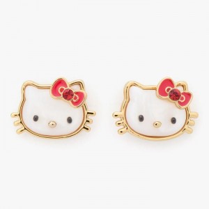 Gold Hello Kitty Hello Kitty x Kate Spade New York Stud Earrings | NZ_HK91735