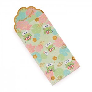 Green Hello Kitty Keroppi 8-pc Vertical Enclosure Envelopes (Hot Stamp) | NZ_HK14409