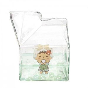 Green Hello Kitty Minna No Tabo Kawaii Glass Milk Carton Cup | NZ_HK62863