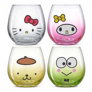Multicolor Hello Kitty Hello Kitty and Friends Hello Sippy Stemless Glasses (Set of 4) | NZ_HK13821