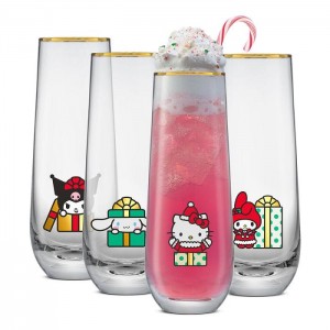 Multicolor Hello Kitty Hello Kitty and Friends Holiday Stemless Flutes | NZ_HK44367