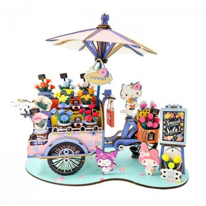 Multicolor Hello Kitty Hello Kitty and Friends Flower Cart 3D Wooden Puzzle | NZ_HK90872