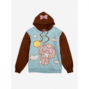 Multicolor Hello Kitty My Sweet Piano x Dumbgood Zip Hoodie | NZ_HK92956