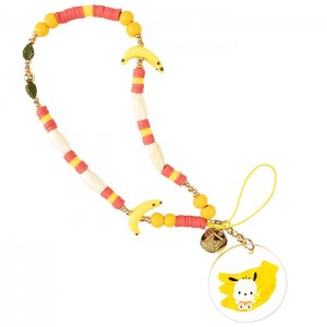 Multicolor Hello Kitty Pochacco Banana Beaded Charm Mobile Phone Wrist Strap | NZ_HK55581