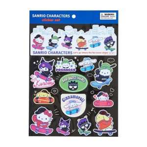 Multicolor Hello Kitty Sanrio Characters 13-pc Sticker Sheet (Sk8r Squad Series) | NZ_HK65391