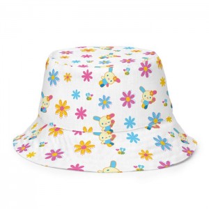 Multicolor Hello Kitty U*SA*HA*NA Daisy Patchwork Reversible Bucket Hat | NZ_HK74414
