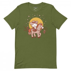 Olive Hello Kitty Hello Kitty Wild West Tee | NZ_HK54751