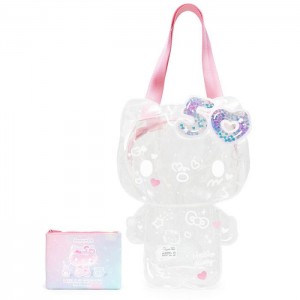 Pink Blue Hello Kitty Hello Kitty 50th Anniversary JapanLA Clear Bag with Pouch | NZ_HK48245