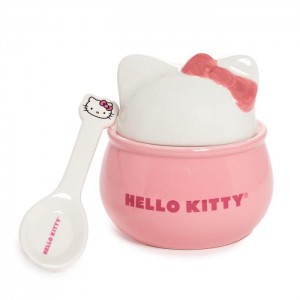 Pink Hello Kitty Hello Kitty Ceramic Sculpted Bowl and Spoon Set | NZ_HK46673