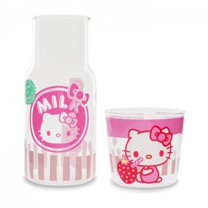 Pink Hello Kitty Hello Kitty Glass Carafe and Cup Set (Strawberry Milk) | NZ_HK35313