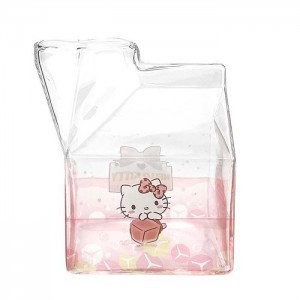 Pink Hello Kitty Hello Kitty Kawaii Glass Milk Carton Cup | NZ_HK88043