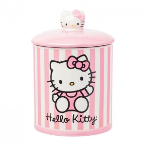 Pink Hello Kitty Hello Kitty Pink Stripe Ceramic Storage Jar | NZ_HK54100