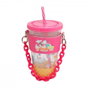 Pink Hello Kitty Hello Kitty and Friends Acrylic Travel Tumbler With Chain Holder | NZ_HK27941