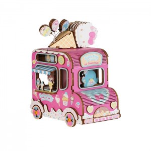 Pink Hello Kitty Hello Kitty and Friends Ice Cream Truck 3D Wooden Music Box Puzzle | NZ_HK67363