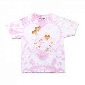 Pink Hello Kitty Hello Kitty x Care Bears Tie-Dye Glitter Tee | NZ_HK71384