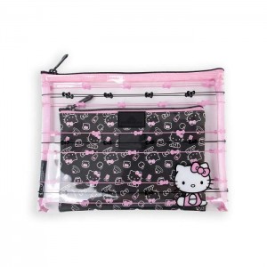 Pink Hello Kitty Hello Kitty x Impressions Slim Pouch Set (Black) | NZ_HK55077