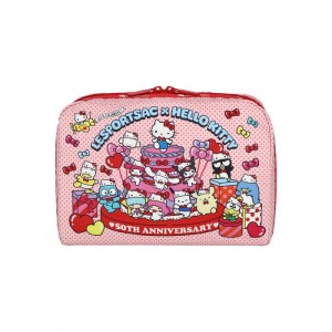 Pink Hello Kitty Hello Kitty x LeSportsac Extra Large Rectangular Cosmetic Bag (Party Time!) | NZ_HK63809