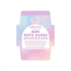 Pink Hello Kitty Hello Kitty x Studio Oh! 50th Anniversary Mini Note Cards and Sticker Set | NZ_HK23147