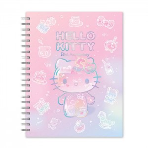 Pink Hello Kitty Hello Kitty x Studio Oh! 50th Anniversary Extra-Large Spiral Notebook & Sticker Sheet | NZ_HK95439