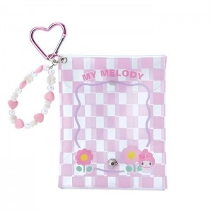 Pink Hello Kitty My Melody Clear Snap Mini Pouch (Pastel Check Series) | NZ_HK52070