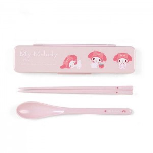 Pink Hello Kitty My Melody Everyday Chopsticks & Spoon Set | NZ_HK44307
