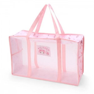 Pink Hello Kitty My Melody Mesh Storage Tote (Large) | NZ_HK37322