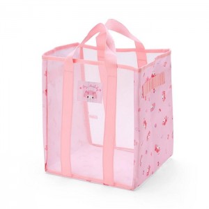 Pink Hello Kitty My Melody Mesh Storage Tote (Medium) | NZ_HK45384