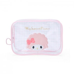 Pink Hello Kitty My Sweet Piano Clear Grid Zipper | NZ_HK48265