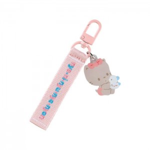 Pink Hello Kitty Nya Ni Nyu Nye Nyon Logo Keychain (Sanrio Character Award Series) | NZ_HK67488