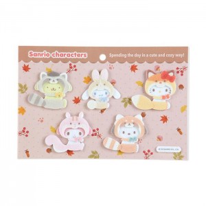 Pink Hello Kitty Sanrio Characters 5-pc Felt Sticker Set (Forest Friends Series) | NZ_HK42354