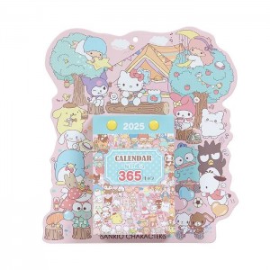 Pink / Blue Hello Kitty Sanrio Characters 2025 Daily Wall Calendar | NZ_HK58194