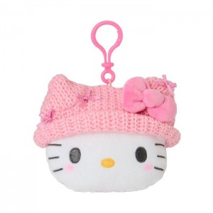 Pink / White Hello Kitty Hello Kitty Cozy Cap Mascot Clip Pouch | NZ_HK40912