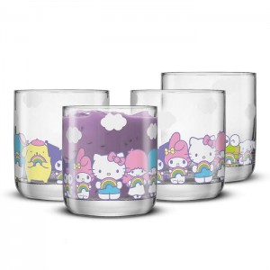 Purple Hello Kitty Hello Kitty and Friends Rainbow Short Drinking Glasses (Set of 4) | NZ_HK81027